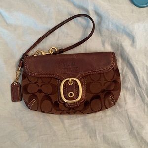 Coach wristlet brown